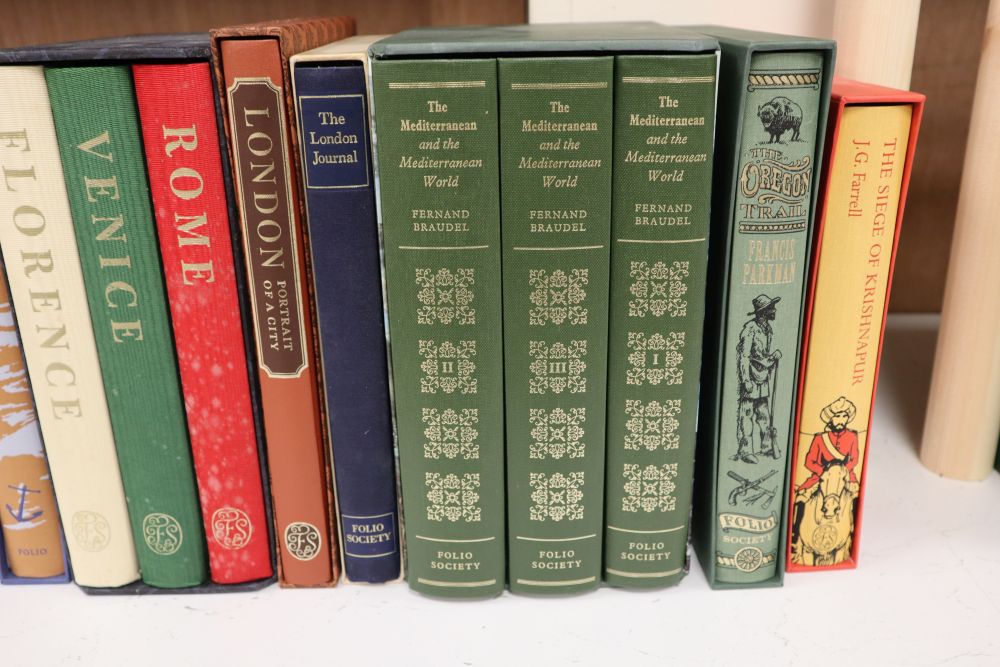 Folio Society - 44 Miscellaneous titles, including - Braudel, Fernand - The Mediterranean and the Mediterreanean World, 3 vols, 2000 an